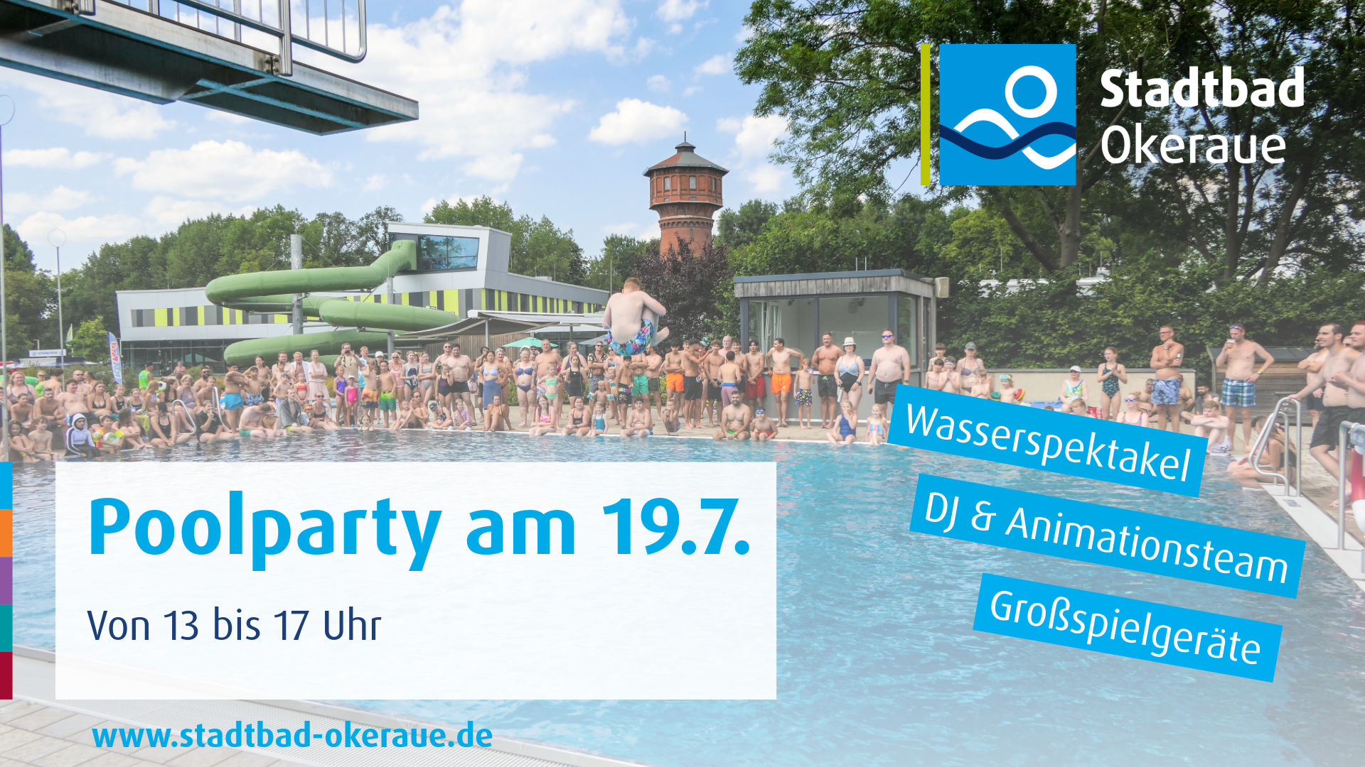 Werbeplakat Pool-Party
